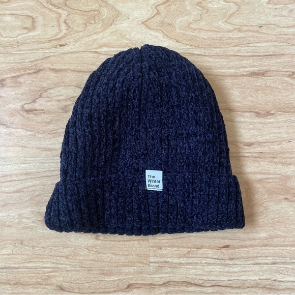 The Winter Brand Navy Blue 100% Chenille Beanie - Picture 2 of 5